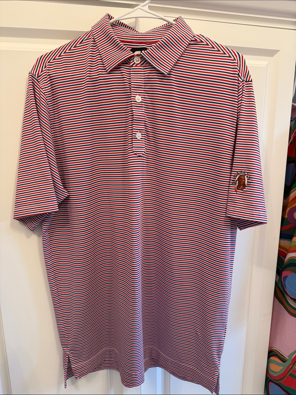 FootJoy Red, White & Blue Striped Golf Polo